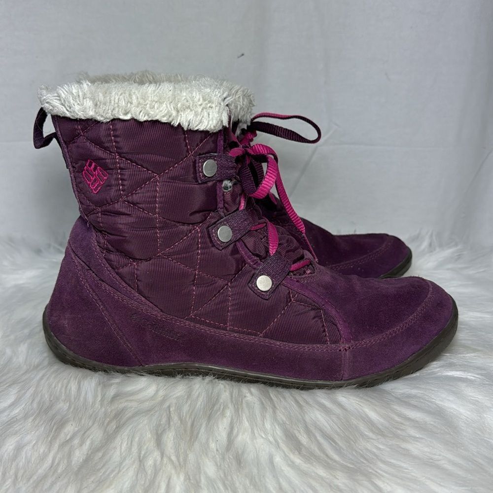 Columbia Powder Summit Quilted Waterproof Suede Lace Up Booties Sz‎ 10 - Picture 4 of 6